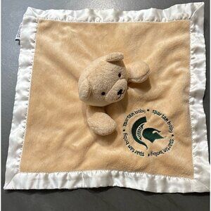 Michigan state spartan baby security bear blanket msu